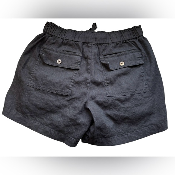 KUT From The Kloth Linen Blend Carpenter Shorts Size Medium Black - Picture 4 of 4